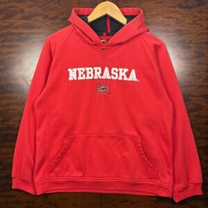 Y2K Men's Nike Nebraska Huskers Center Swoosh Hoodie M